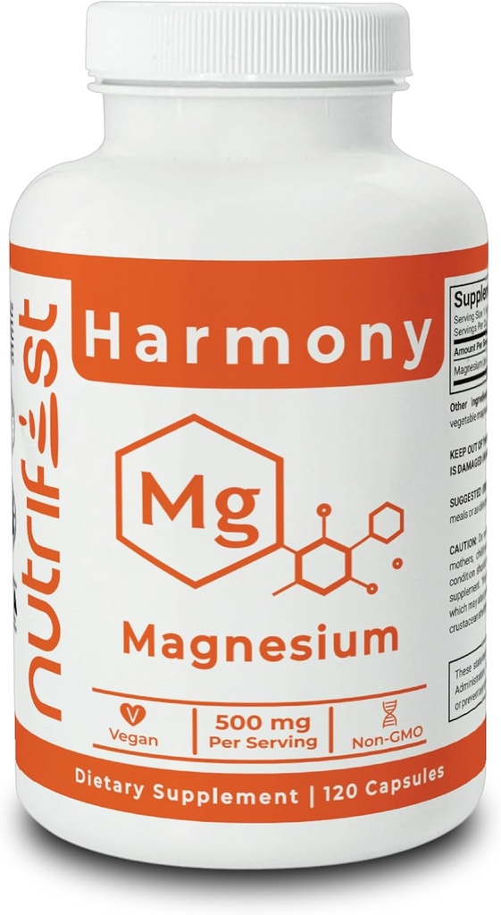 Formula ad alto assorbimento di vita dell'ossido di magnesio per la riduzione del muscolo, l'energia, l'immunità e Cardio Health|120 capsule non OGM, Vegan