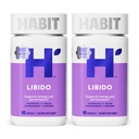 Habit Libido Supplement 2 Pack (120 capsule) - Nuovo look, Natural Aphrodisiac Blend con Maca, Ashwagandha L-Arginina, Supporti Energia e Performance, Vegan, Non OGM