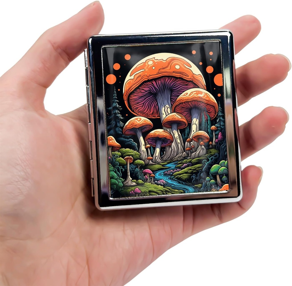 8-Compartment Pill Box Organizer Portable and Stylish Medicine Case, Versatile Storage for Medicine - Ideal Travel Accessori & Unique Gift Idea (Enchanted Mushroom Forest)