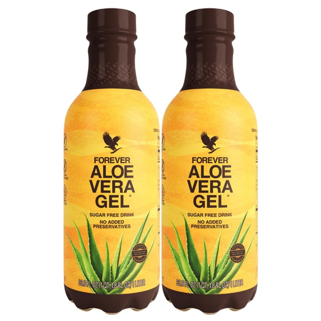 Forever Living - Forever Aloe Vera Gel - 99,7% Pure Inner Leaf Aloe Vera Juice - Preservative-Free - 33.8 fl oz (Pack of 2)