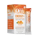 OM MUSHROOM SUPERFOOD Energy Plus Mushroom Powder Drink Mix, Citrus Orange, Serve Singola, 10 Count, Mushroom Blend, Cordyceps, Yerba Mate, Tumeric, Vitamina B Complex, Pre-allenamento, Supplemento immunitario