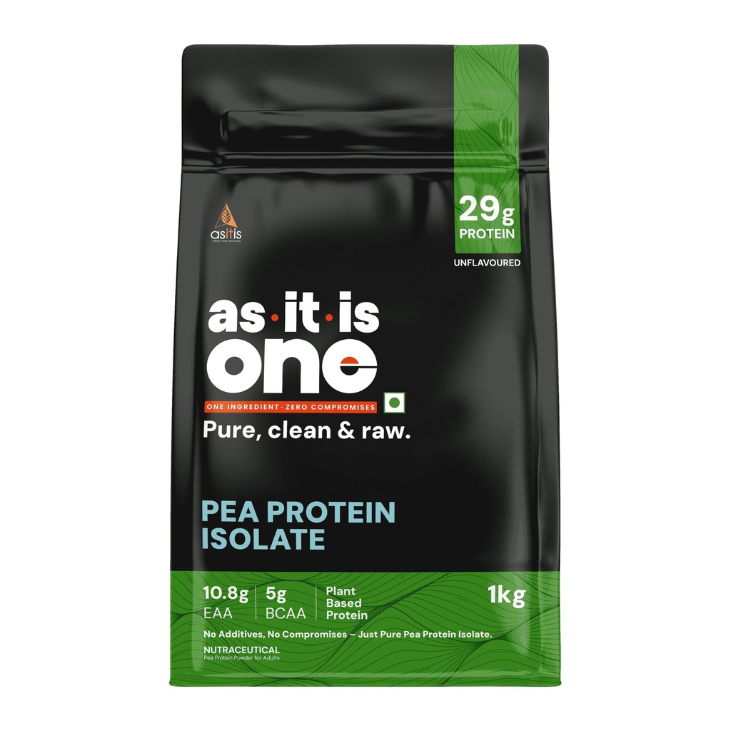 AS-IT-IS Nutrition Pea Protein Isolate | Progettato per l'integrazione della farina | Vegan Plant Protein | Facile da digerire - Vegan & Gluten-free No Preservatives (1000 Gms/35.2 Oz)