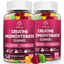 Creatina Monoidrato Gummies - 5g per uomini e donne, 160 Count e creatina Chewable Supplements per guadagno del muscolo, forza del muscolo, aumento dell'energia e del muscolo, zucchero libero, vegan