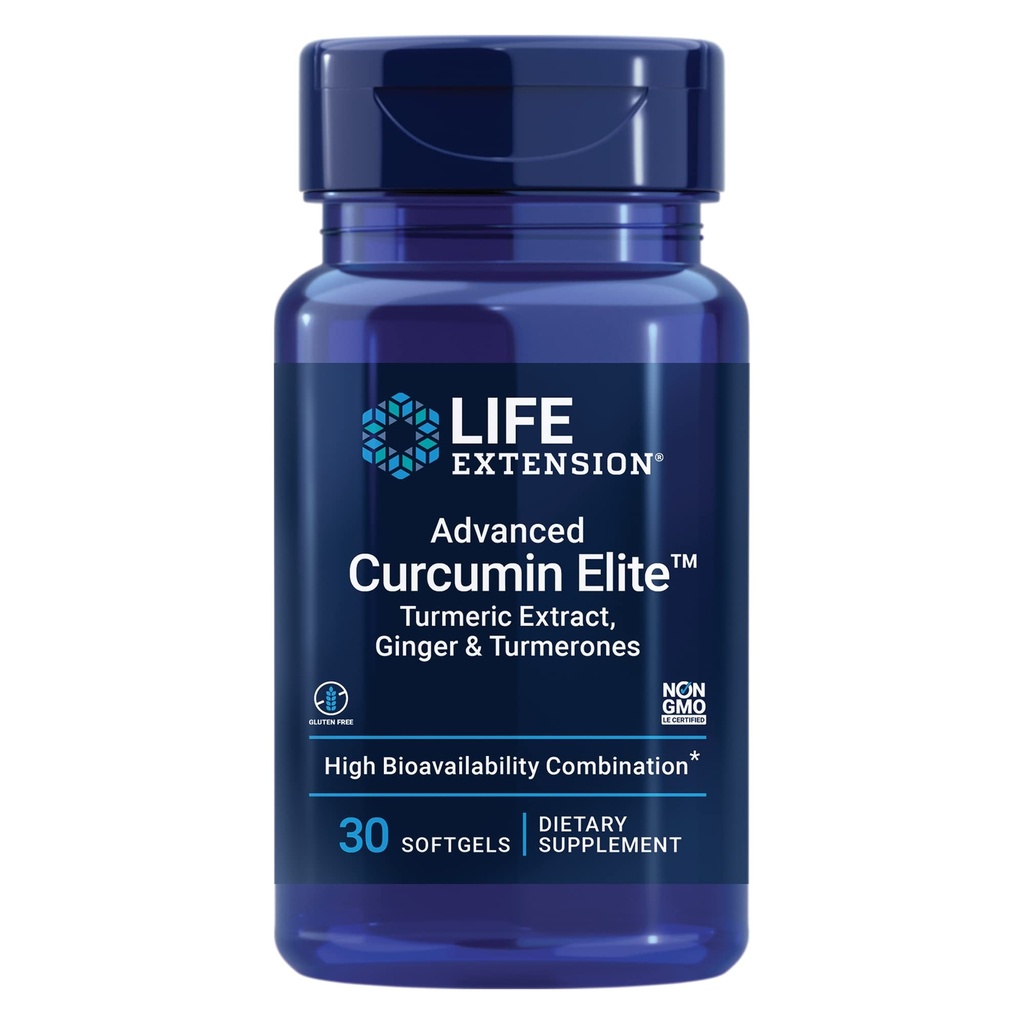 Estensione della vita Super Omega-3 Fish Oil, Curcumin Elite Turmeric Extract & Ginger Softgel Bundle - 240 + 30 Count