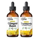 Tintura di zenzero biologico 4 fl oz & Tintura di curcuma 4 fl oz