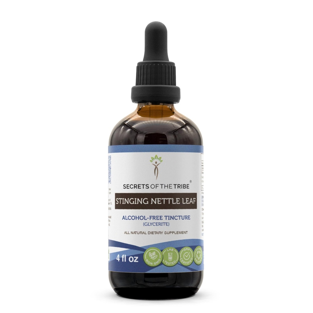 Segreti della Tribù Sting Nettle Leaf Alcohol-Free Tincture (Glycerite) 694 mg Sting Nettle (Urtica Dioica) Dried Leaf (4 Fl Oz) Allergy Relief Supplement