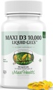 Maxi Salute Vitamina D3 10000 IU Softgels Supplemento - Pure VIT D3 per l'assorbimento di calcio, la salute immunitaria e il supporto di ossa per le donne e gli uomini adulti - Vitamina D3 10000 IU Softgels (90)