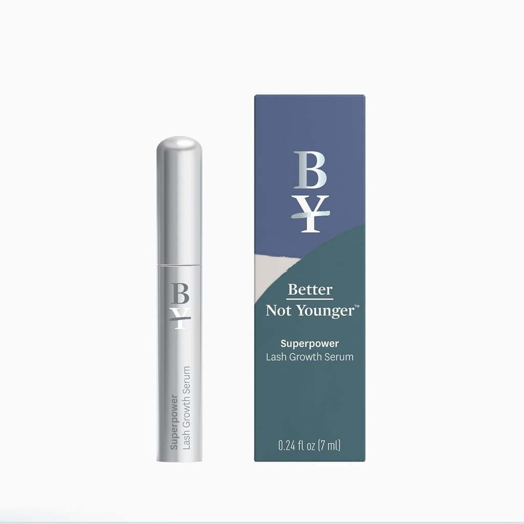 Better Not Younger Superpower Lash Serum (7ml) Condizionatore di Lash con Peptides, Vitamine & Nutrienti - Migliorare il siero per Thicker, Pieno e Piatti Più lunghi - Cruelty-Free