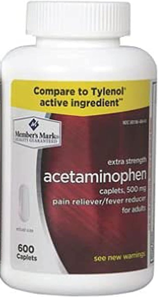 Acetaminophen Generico 500 mg Extra Strength - 600 Caplets