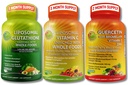 SUPPLEMENTARI STUDIO Alto assorbimento Antiossidante & Immune Support Bundle – Vitamina C 1500mg + Glutathione 500mg + Quercetina con Bromelain, Zinc & Whole Food Blend – Capsule Vegan, Non OGM