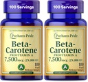 Puritan's Pride Beta Carotene per Immune e Eye Health per sostenere un sistema immunitario sano 100 Softgels (Pack of 2)