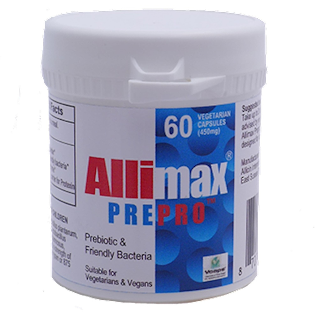 ALLIMAX Pre Pro - 60 Caps. Allicin stabilizzato Plus prebiotici, probiotici e enzimi digestivi.