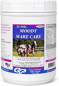 SU-PER Moody Mare Care Powder - Miscela di erbe per il deposito bilanciato e comportamento normale in cavalli - 2.5 lbs (2 Pack)