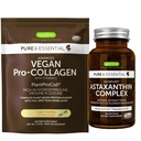 Vegan Vanilla Collagen Protein Powder + Astaxanthin Complex Vegan Bundle, Collagen Boosting Formula + Natural 4mg H. Pluvialis Astaxanthin per capelli, pelle e unghie, di Igennus