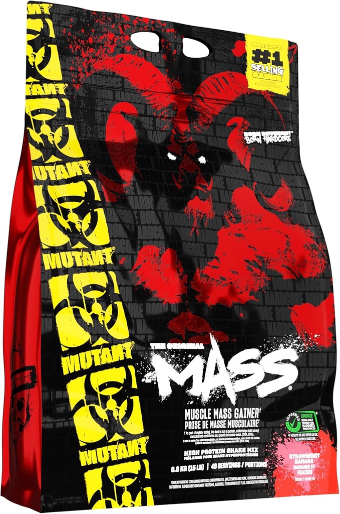 PVL Mutant Mass 6800 g Strawberry and Banana Peso Gain Shakin Polvere