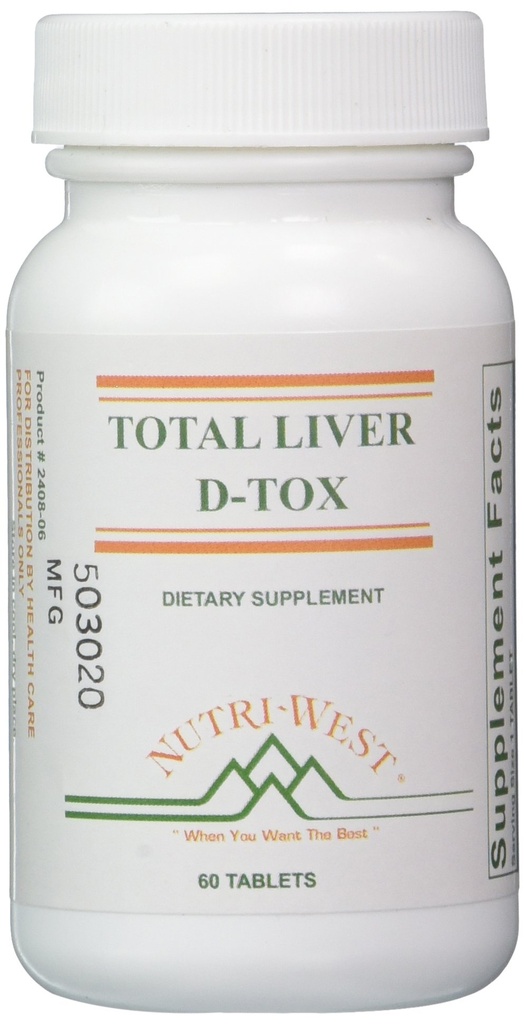 Nutri-West Total Liver D-Tox - 60 compresse, bianco