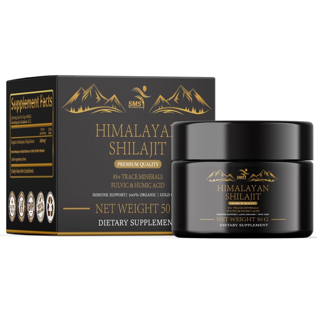 Shilajit Pure Himalayan Shilajit Resina - Gold Grade 100% puro Shilajit con acido Fulvic & 85+ Trace Minerals Complex per l'energia e il supporto immunitario - 50g