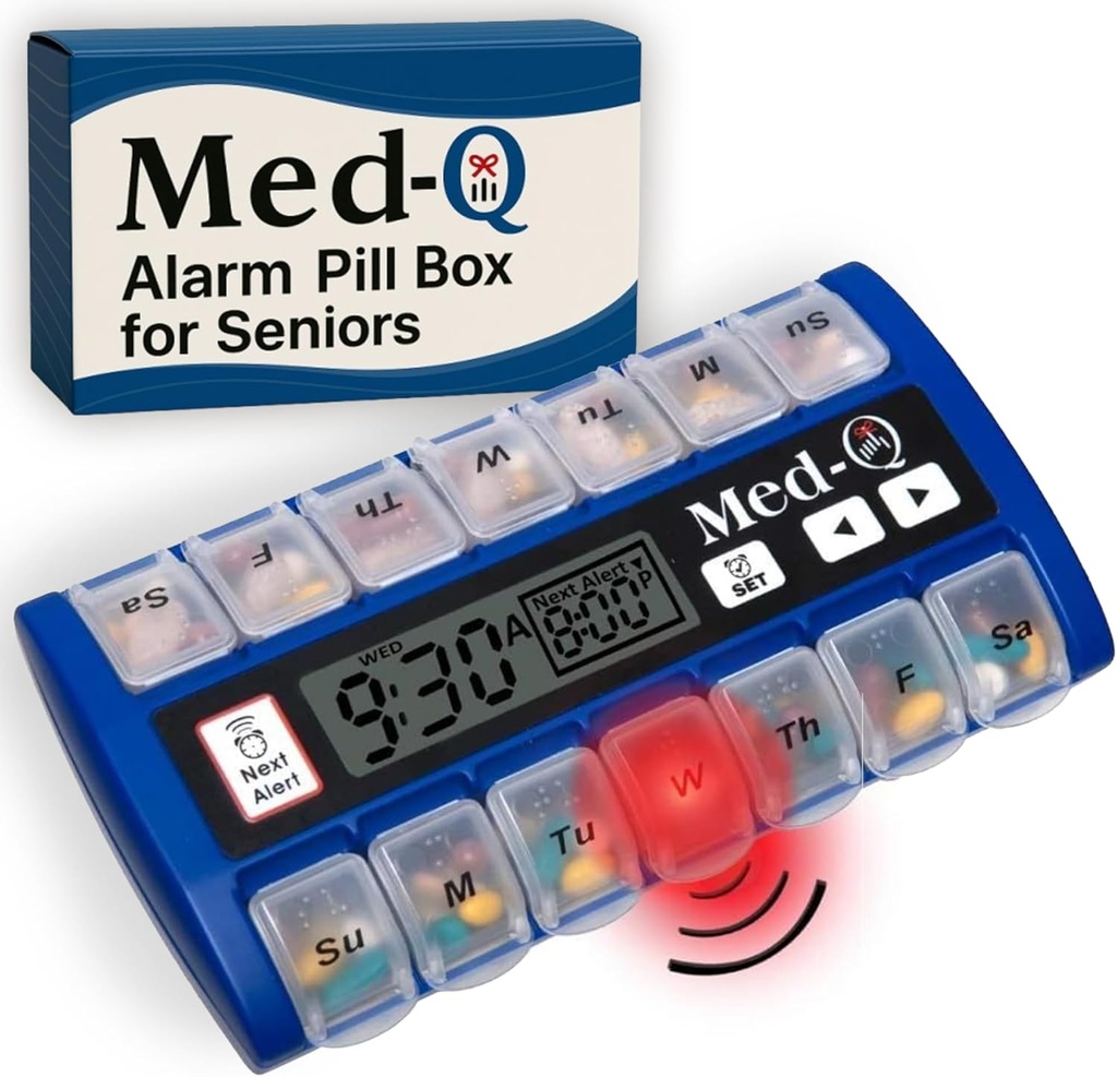 Digital Pill Box con allarmi – Organizzatore di pillole con lampeggianti & Beeping Reminders – Dispenser mensile di pillole per anziani, demenza, Alzheimer, farmaci e gestione della vitamina