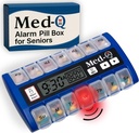 Digital Pill Box con allarmi – Organizzatore di pillole con lampeggianti & Beeping Reminders – Dispenser mensile di pillole per anziani, demenza, Alzheimer, farmaci e gestione della vitamina