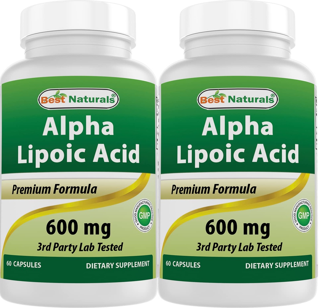 Migliori naturali alfa acido lipoico 600 mg 60 capsule - ALA potente antiossidante (60 conteggio (pacchetto di 2))