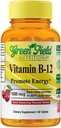 Greenfield Nutritions Halal Vitamin B12 1000mcg - Cherry Flavored Fast Absorption 60 Sublingual B12 Tablets - Naturale B12 Vitamine Halal, Supporta il cervello, Sangue Cell Health and Energy Metabolism
