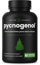 NutraChamps Pycnogenol French Maritime Pine Bark Extract, Premium Circulation Complex, Blood Flow, Nitric Oxide Production, Assorbimento Superiore, Risultati con Black Pepper Extract, 60 Capsule
