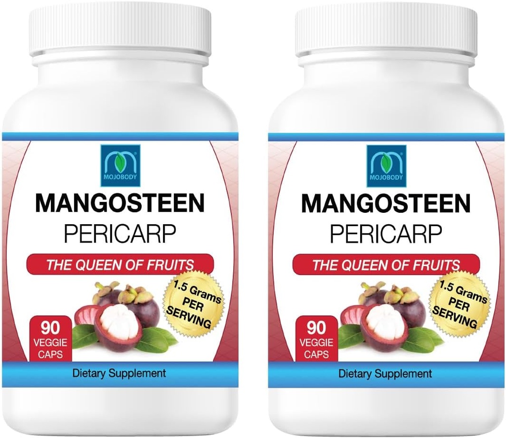 Freeze Dried Mangosteen Pericarp Capsule 2PK, 1,5 Grammi per porzione, 90 capsule vegetali per bottiglia, Xanthone Rich