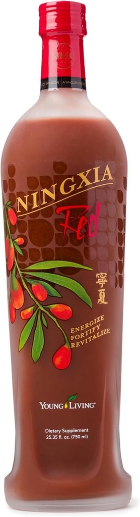 Young Living NingXia Red | 25.35 oz Bottiglia | Antiossidante-Rich Superfruit Blend | Antiossidante Bevanda | Aumentare l'energia fisica | Caratteristiche Wolfberry, Plum, Aronia, Ciliegia, Mirtillo, & Pomegranate
