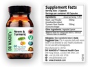 DR WAKDE's Neem & Turmeric Capsules | 60 Veg Caps | Ayurvedic Supplement | Vegan | 100% Herbal | Quantità Sconti | Same Day Dispatch