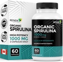 Renew Actives Organic Spirulina 1000MG per 2 capsule – Superfood per uomini e donne – Supporta energia, benessere e funzione immunitaria – Ricco di antiossidanti e nutrienti – Made in Canada – 60 capsule