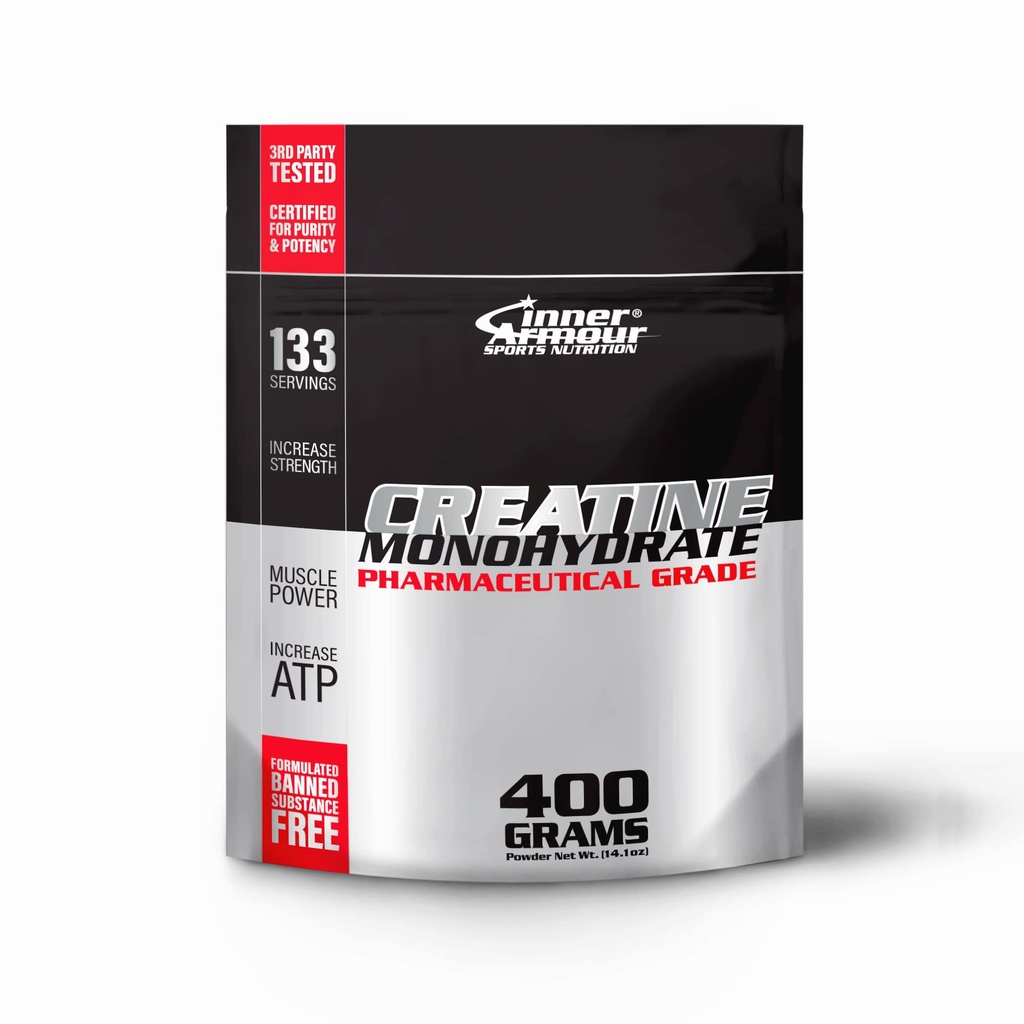 Polvere di monoidrato di creatina micronizzata - aumentare la resistenza del muscolo e la resistenza - dissolvere rapidamente, senza aroma, integratore di fitness vegano, Keto Friendly - 400 gr o 133 Servings