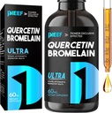 Quercetina con gocce liquide Bromelain, supplementi di Quercetin 1000mg, supporto complesso immunitario della salute respiratoria, gocce liquide 7-in-1 Quercetina con zinco