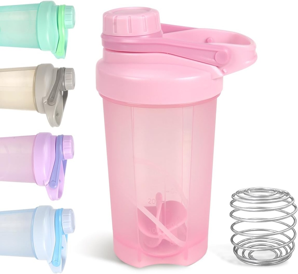 D.Y.A 16oz Shaker Bottiglia,Leak Proof Sports Shaker Cups for Protein Shakes, Bottiglia per pre allenamento e viaggio per andare,BPA Free & Easy Clean Protein Shaker Bottiglia,Pink