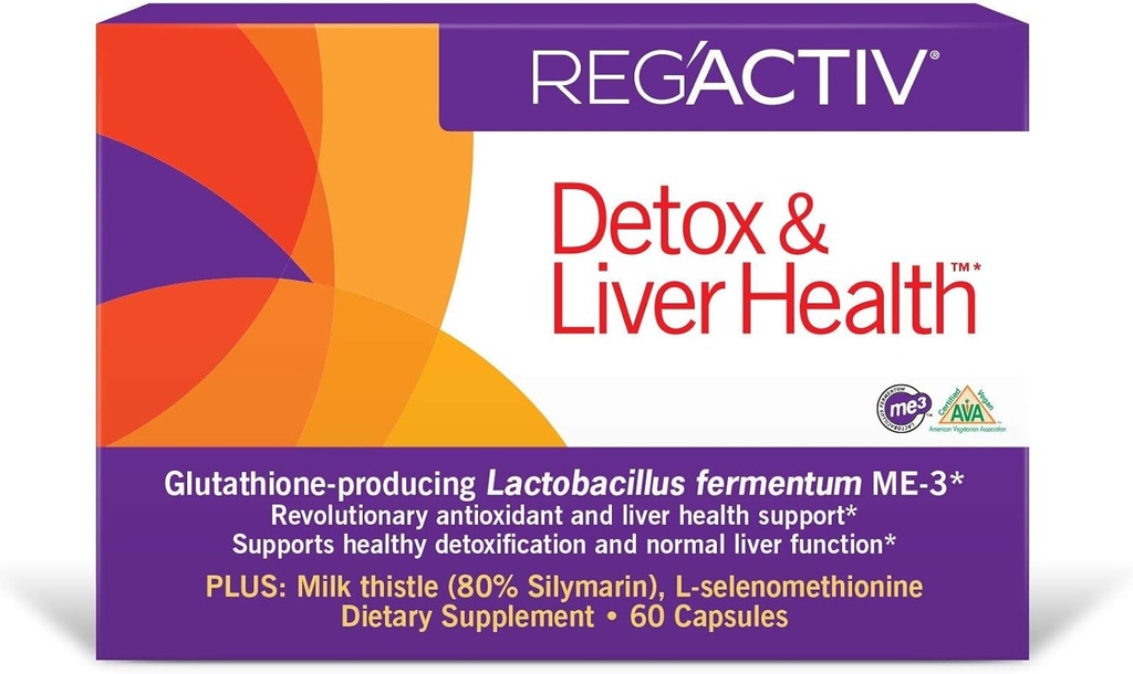 REG'ACTIV Detox & Liver Health, 60 capsule, con Lactobacillus fermentum ME-3