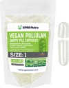 XPRS Nutra Size 1 Pullulan Empty Capsule - 100 Count Clean Label Plantcaps Clear Empty Vegan Capsule - Pillole Vegetariane Premium - Do-It-Yourself Verdura Capsule Filling
