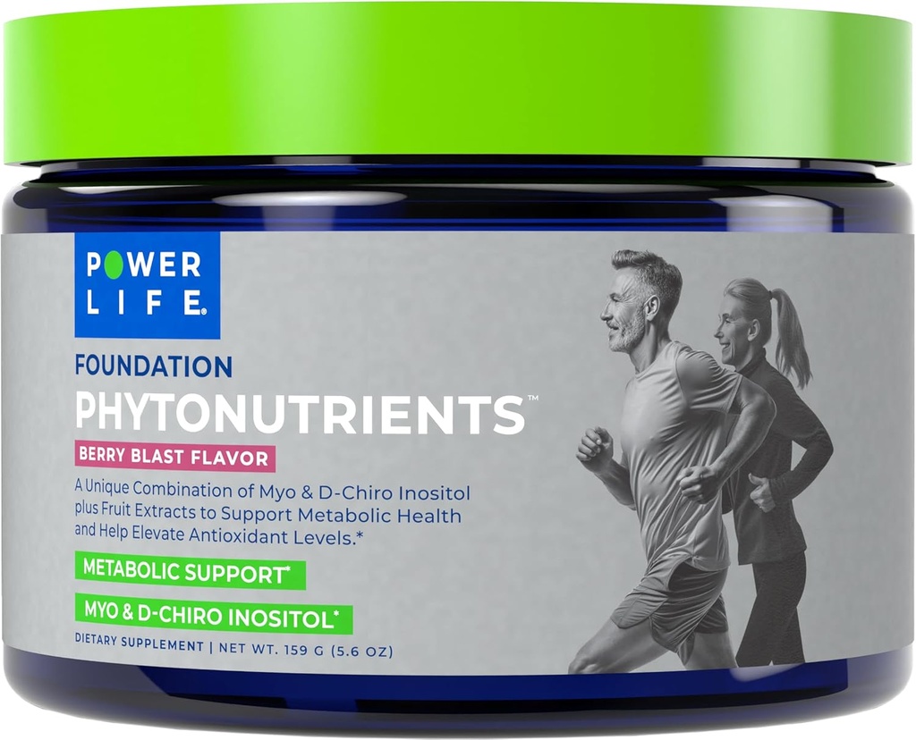 POWERLIFE - Fondazione Phytonutrients - Myo-Inositol & D-Chiro-Inositol Polvere con radice di barbabietola, acqua di cocco & Antiossidante Rich Super Fruits - 30 Serve
