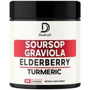 11in1 Graviola Soursop Capsule - Blended with Elderberry, Turmeric, Ginger, Milk Thistle, Cranberry & More - Supporto Positivo Mood, Immune System & Body Management