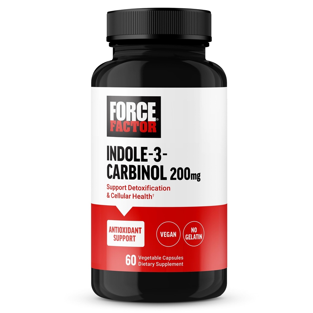 FORCE FACTOR Indole 3 Carbinol 200mg Detox and Antioxidant Supplement, Detox per gli uomini e le donne con antiossidanti, Dose clinicamente studiata, Vegan, No Gelatin, 60 Capsule