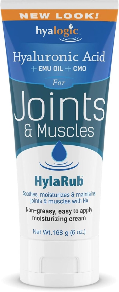 HylaRub HA Joint & Muscle Cream – Acido ialuronico Rub w/Emu Oil & CMO – Non Greasy, Soothes, Moisturizes & Maintains Spalle, Ginocchiere, Indietro, HIPS & More 6 oz. di Hyalogic