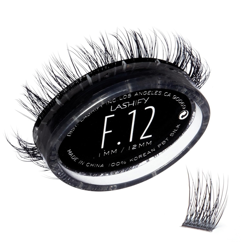 Lashify Fluffy 12mm Gossamer Eyelash Extensions Refill, nero, facile fai da te False Lashes per aggiungere pienezza e dimensione