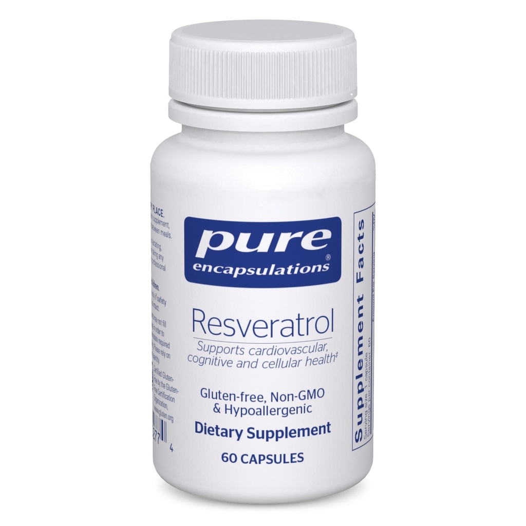 Pure Encapsulations Resveratrolo - Cardiovascolare, Cellular Health & Memory Support* - 40 mg Trans-Resveratrolo - Antiossidanti Supplemento - Gluten Free & Non-GMO - 60 capsule