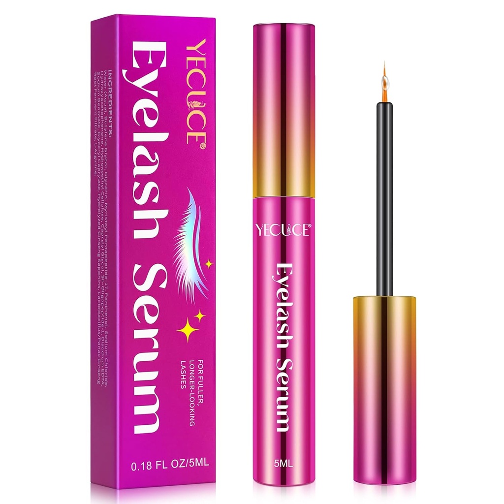 Lash Serum, 5ML Siero della cenere per la crescita della ciglia, Siero di crescita della ciglia Premium per le ciglia più lunghe, più complete e più spesse, Aumentare il siero della crescita della cenere: Scatena il potere della natura per mescolare le ciglia