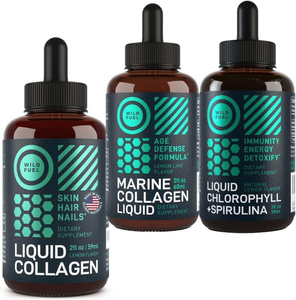 WILD FUEL Collage liquido, Collage marino e clorofilla liquida Bellezza e benessere Bundle