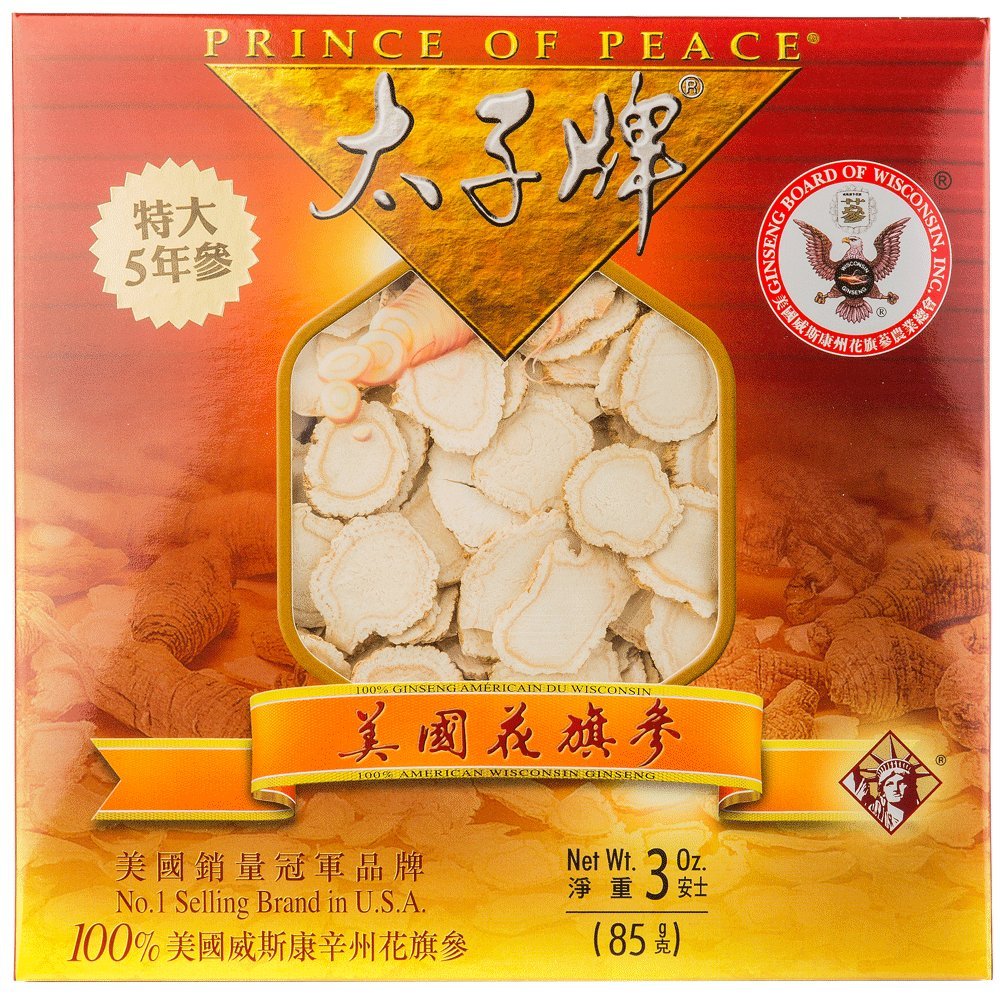 Prince of Peace® Wisconsin American Ginseng 5 anni Root Jumbo Slices (3oz)