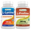 I migliori naturali L-Lysine 1000mg & L-proline 500 mg