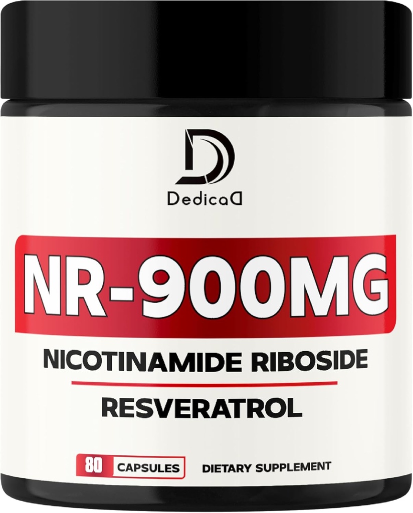 NAD Nicotinamide Riboside Resveratrolo 900mg Plus Resveratrolo 100MG - Produzione cellulare & Restauro, Pozzo invecchiante, Vitalità complessiva - 80 capsule