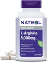 Natrol L-Arginina 5000 mg, Integratore alimentare per la salute degli uomini, L-Arginina Supplemento, 90 compresse, 18 giorni di alimentazione