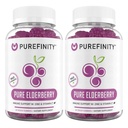 PUREFINITY Elderberry Gummies con Sambucus, Vitamina C e Zinco – Il tuo perfetto supplemento giornaliero di 3 in-1 per bambini e adulti – senza glutine, non OGM, Vegan, 60 conte (Pack of 2)