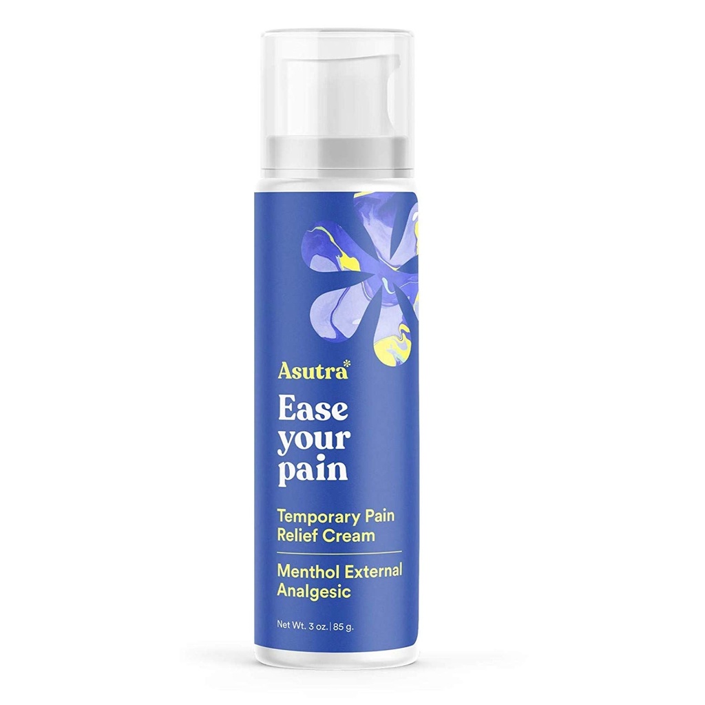 ASUTRA Relief Cream, 3 oz - Cooling Sensation, Temporary Relief from Muscle Discomfort and Soreness, 4% Menthol, Arnica Montana e Dimethyl Sulfone (MSM)