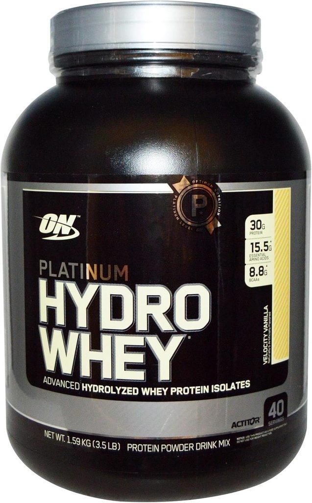 Alimentazione ottimale 100% Platinum Hydro Whey Velocity Vanilla 3.5lb Proteine